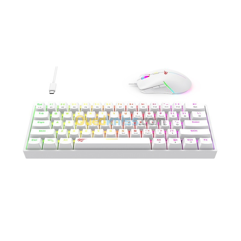 COMBO CLAVIER MOUSE GAMING HAVIT KB867 WHITE